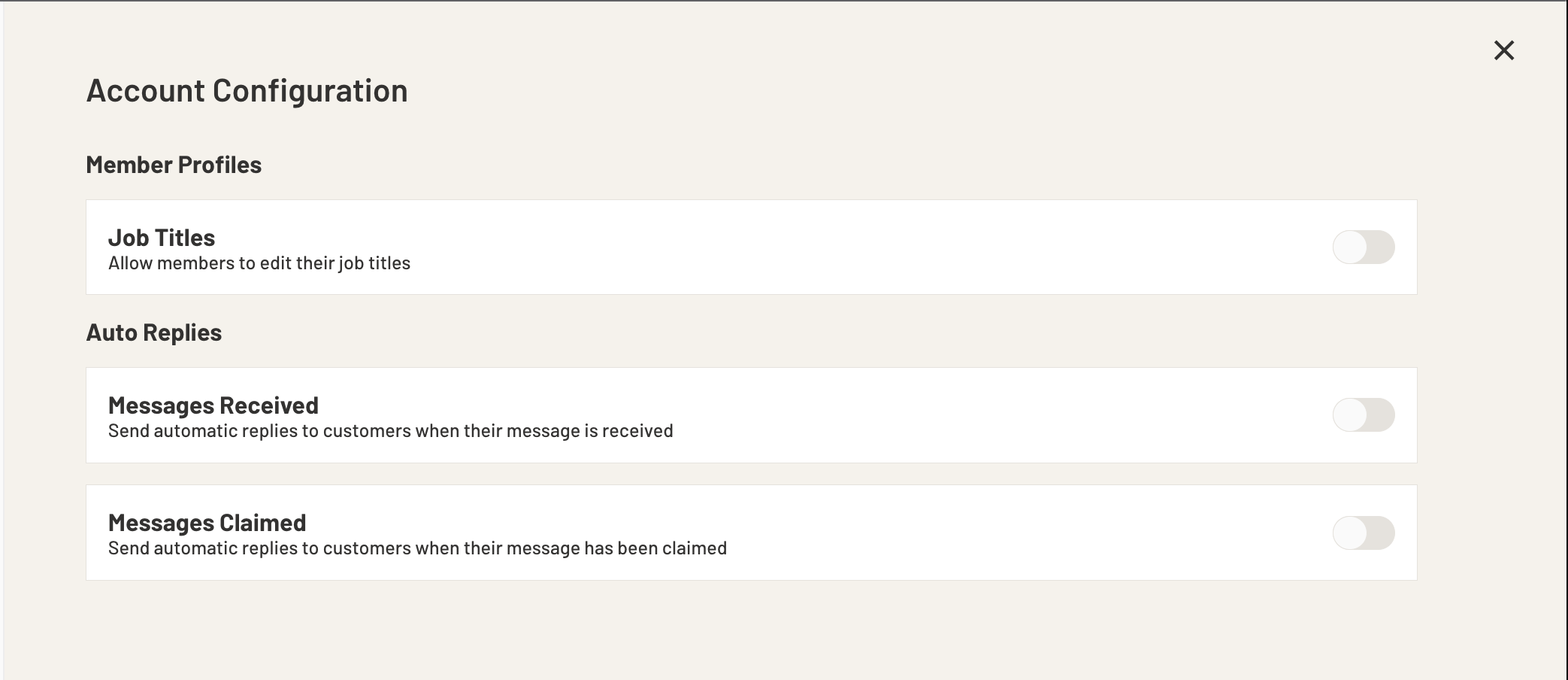 Account Configuration - Overview