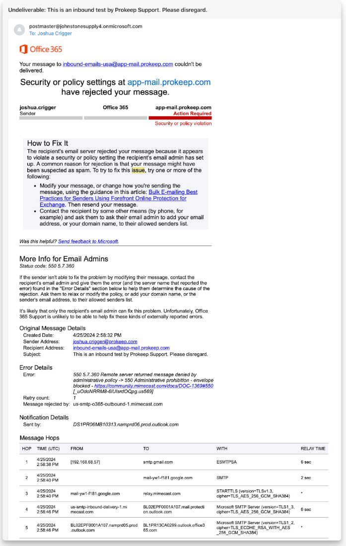 Example Redirected Email Shared Email - Email Redirect Setup Instructions for Microsoft 365