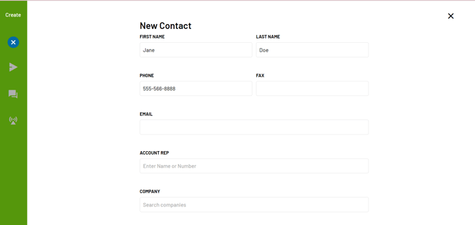 input contact info